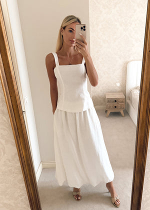 ODILE Linen Bubble Maxi Skirt