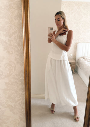 ODILE Linen Bubble Maxi Skirt