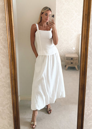 ODILE Linen Bubble Maxi Skirt